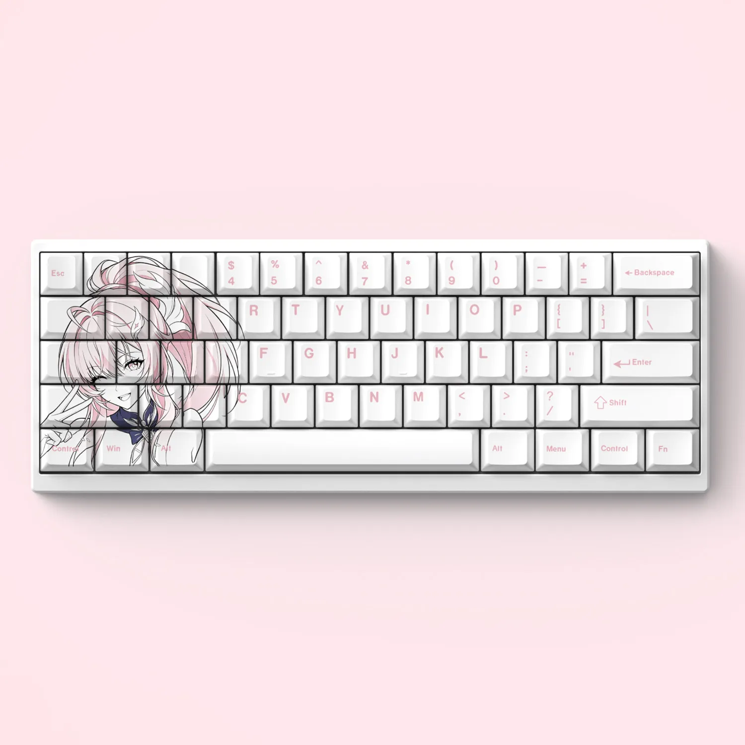 MAIMOOO Aemeath Keycaps 73Keys Cherry Profile PBT Custom Wuthering Waves Anime Game Keycap Only for 60/65/68 Mechanical Keyboard