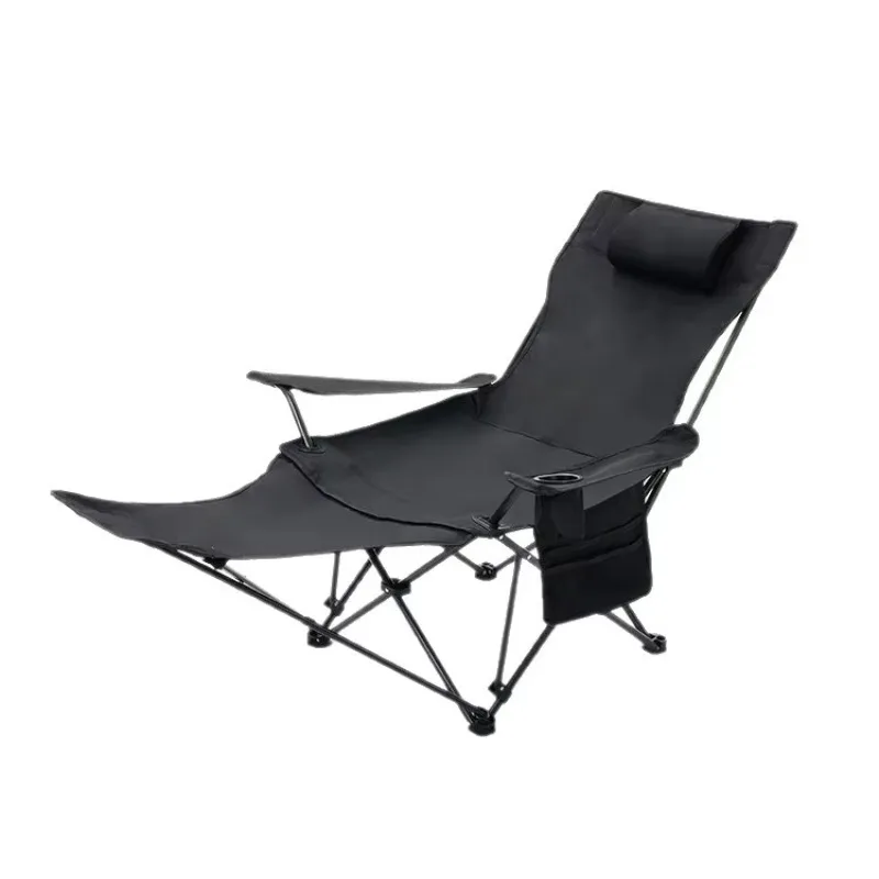 

Portable Outdoor Folding Recliner Chair Footrest Comfortable Headrests Fishing Picni Durable Convenient Beach Camping Chair