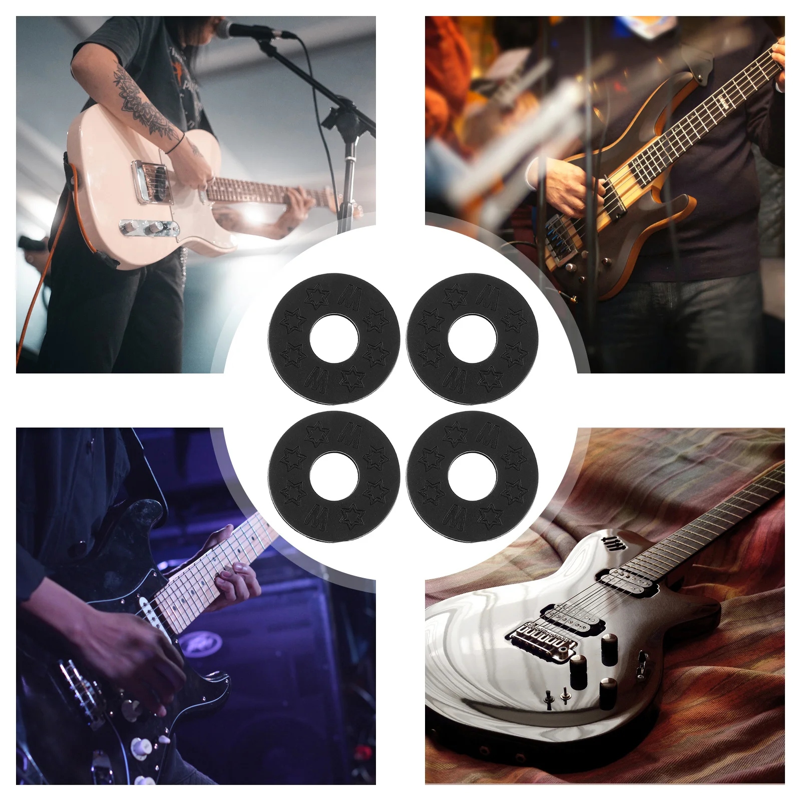 

10pcs Strap Button Pads Silicone Anti- Guitar Protectors Instrument Safety Parts Guitar Accessories Strap Blocks No