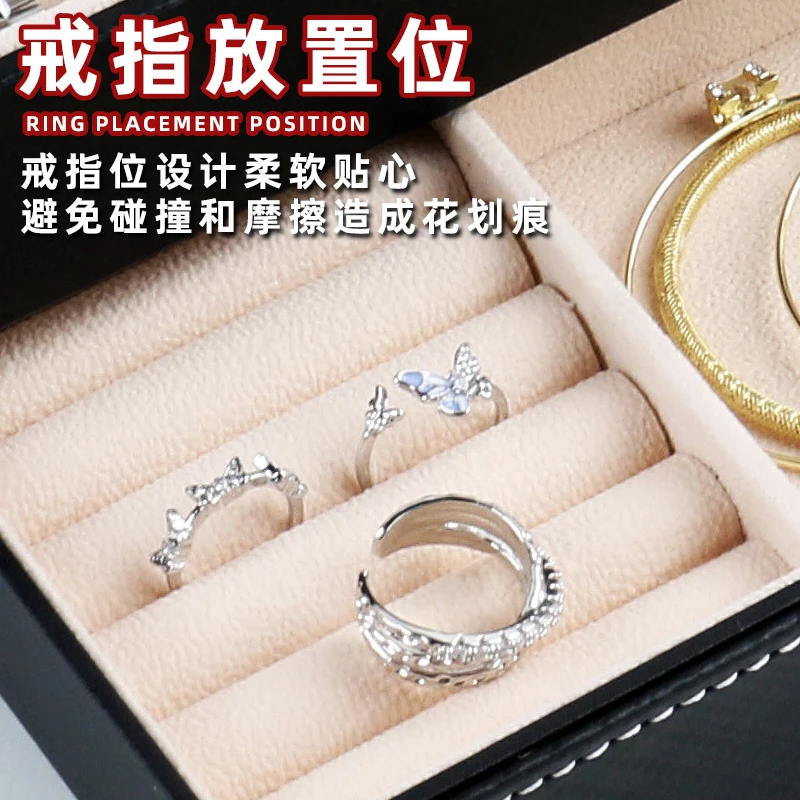 Storage assistant watch box PU leather home watch velvet protection gift box watch jewelry ring earring storage box