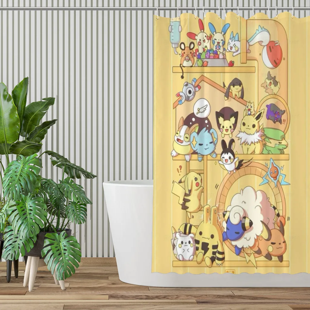 Shower curtain Bathroom  Pokemon decor Modern household  curtain Festival gift