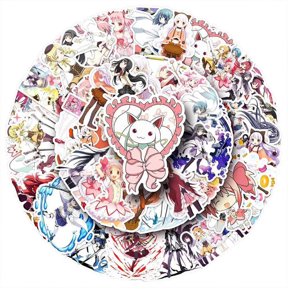 10/30/50 Stück Puella Magi Madoka Magica Anime Aufkleber, Wasserfeste DIY-Sticker für Gepäck, Skateboard, Fahrrad, Niedliche Aufkleber-Spielzeuge, Geschenke