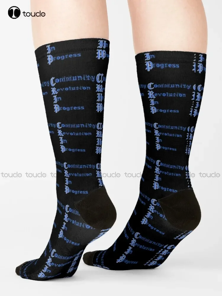 Crip Community Revolution In Progress Socks Boys Socks Christmas Gift Unisex Adult Teen Youth Socks Custom 360° Digital Print