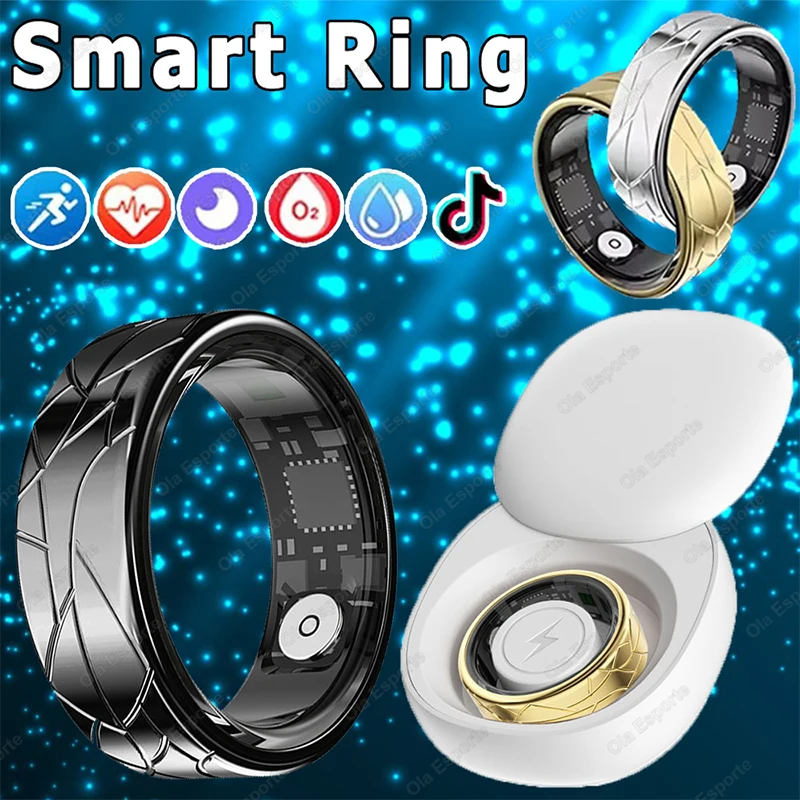 

2025 Smart Ring Heart Rate Blood Oxygen Sleep Monitoring Rings With Charging Case IP68 Waterproof Smart Ring Men Women Smartring