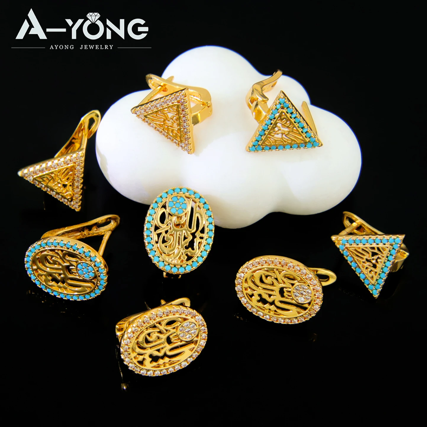 Fashion Turkish Coins Stud Earrings 21k Gold Plated Italian Luxury Round Cocktail Ear Nail Dubai Women Wedding Party Jewelry