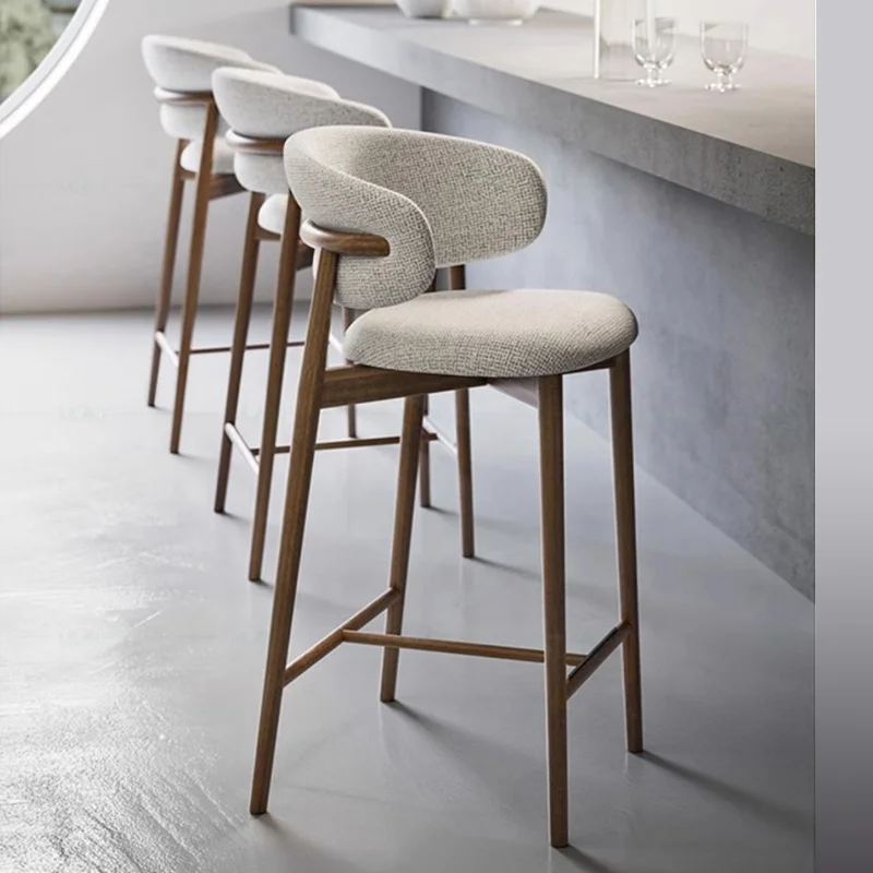 Tabouret de bar avec cadre en bois massif, meubles de maison personnalisés, chaises hautes de restaurant et de cuisine, luxe, offre spéciale