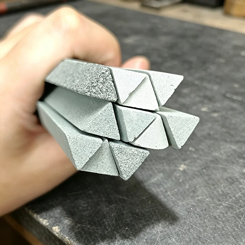 Triangle Green Silicon Carbide Oil Stone Grinding Block Sharpening Rod Kitchen Knife Blade Sharpening Tool