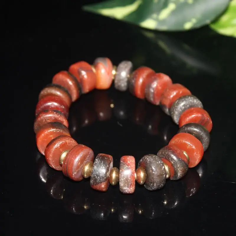 

Old Agate Single Ring Bracelet Old Agate Spacer Beads Abacus Beads Bracelet Bracelet Old Beads
