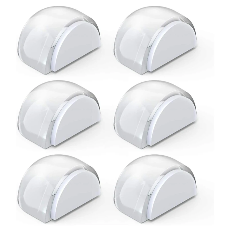 Set Of 6 Door Stops Floor For Gluing, Transparent Self-Adhesive Floor Door Stops Suitable For All Hard Floors Accessories