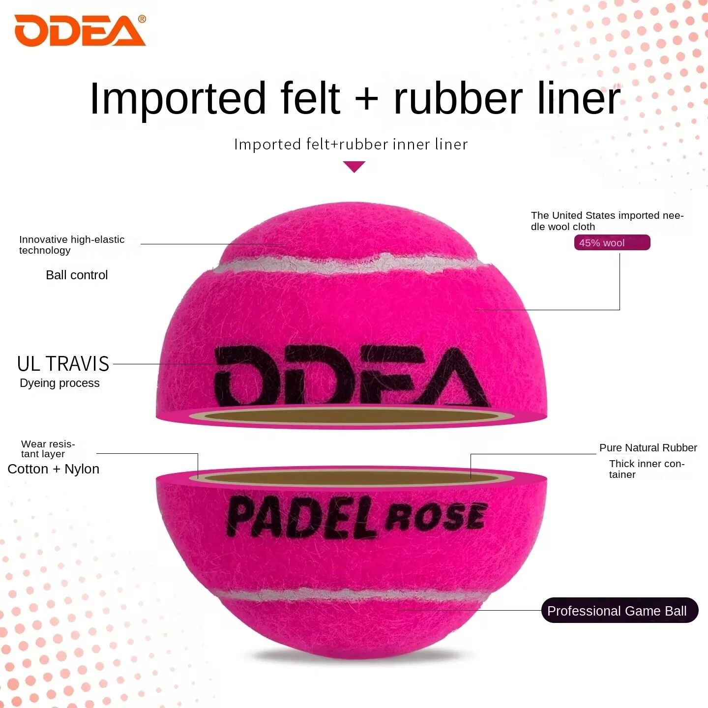 كرات تنس للتدريب على شكل قفص من Odea، كرات تنس عالية المرونة ومتينة للتدريب والمنافسة المعلبة