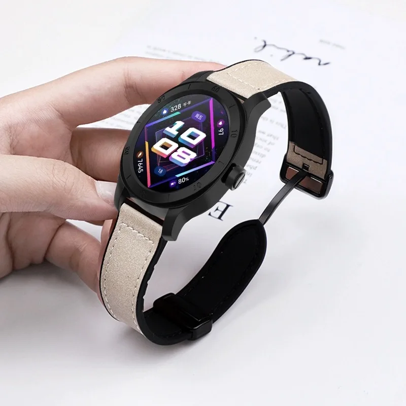 Rindsleder armband für Huawei Uhr GT Cyber mit Gehäuse Sport Uhren armband für Huawei Uhr GT Cyber Frau Mann Gürtel Correa Armband