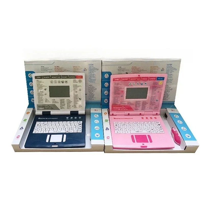 Electric English Spanish 130 Functional Learning Laptop Educational Toys Computer Learning Machine with Child Charger