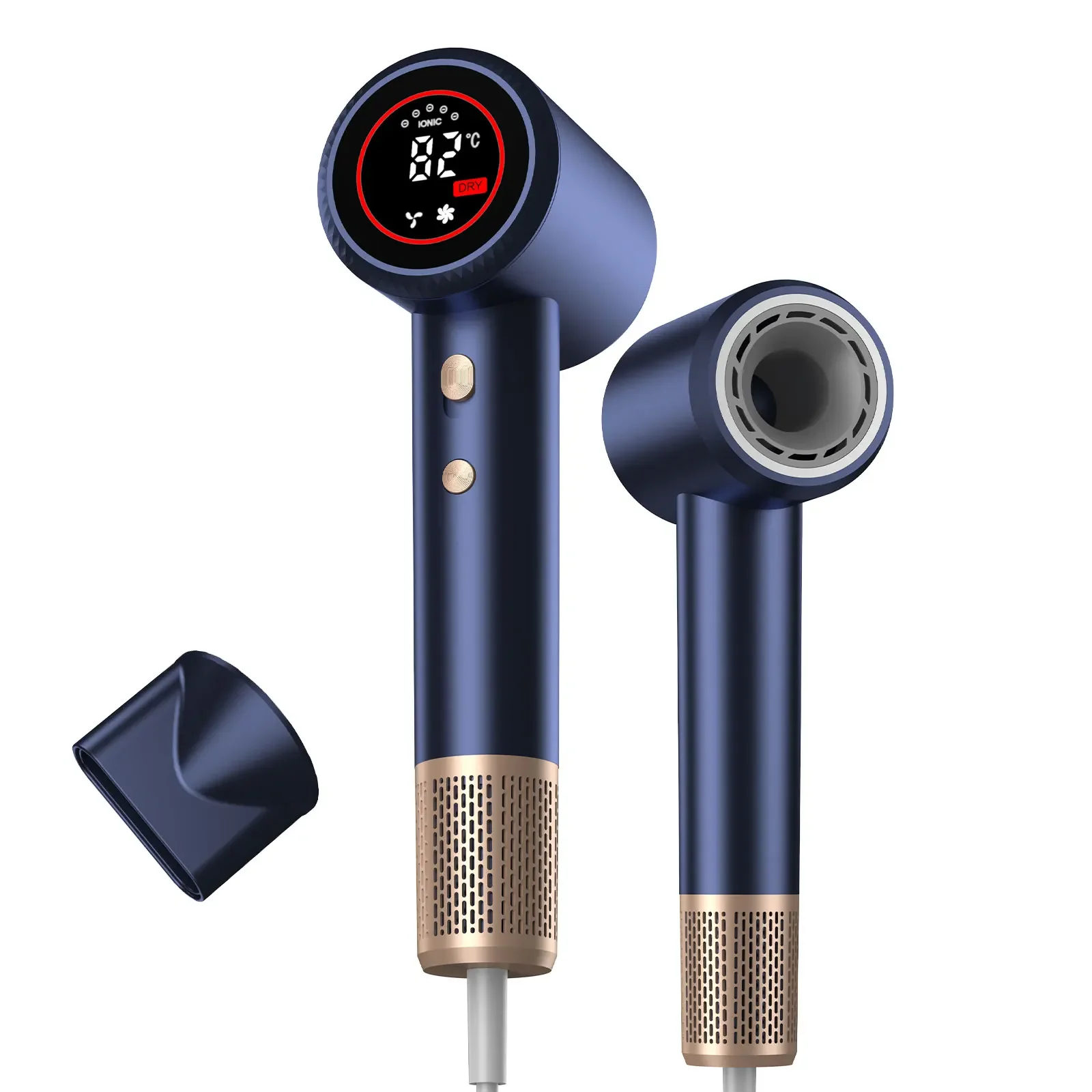 

Portable High-Speed Negative Ion Hair Dryer for Home Use Bladeless Quiet Lightweight Hair Care 1500W BLDC Motor Digital Display