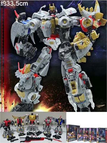 I LAGER BPF Dinosaurie 5-i-1 Transformationsleksaker G1 Dinoking Kombination Deformation Grimlock Swoop Sludge Slag Snarl Modellrobot 10 best sales deformera roboten - №10
