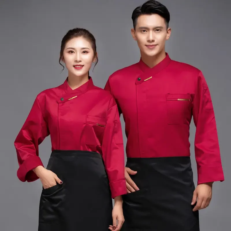 Marine Koch Jacke Großhandel Chefkoch Uniform Restaurant Hotel Küche Kochen Kleidung Catering Foods ervice Chef Shirt Schürze Hut