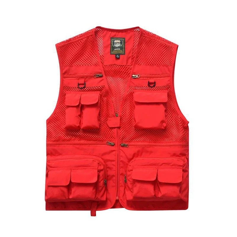 Men\'s Vest Mesh Multi Pocket Photography Advertising Fishing Vest Large Vest