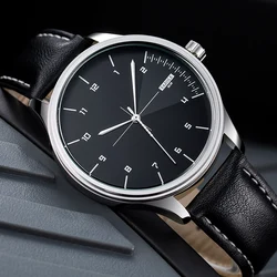 2024 Brand NEW Mens Watch Leather Strap Ultra Thin Minimalist Watch For Men Casual Simple Quartz Waterproof Watches