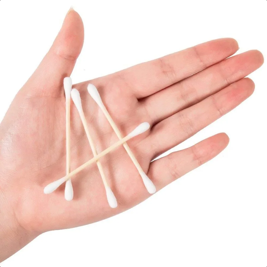 500 Count Cotton Swabs with Strong Bamboo Sticks by Xumzee Pure Natural Cotton Heads Biodegradable CrueltyFree Cotton Buds