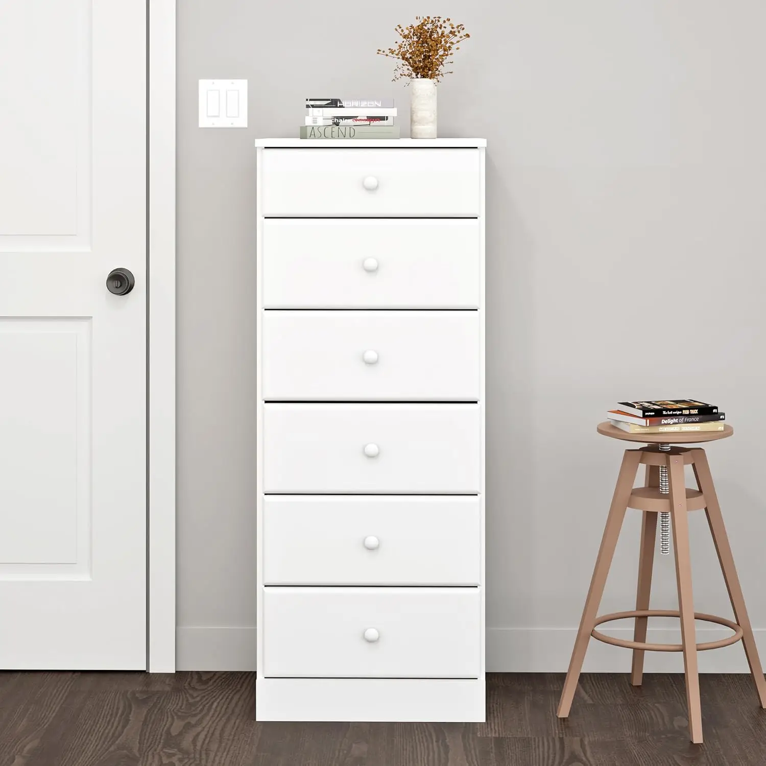 Tall White Drawers: 16.5