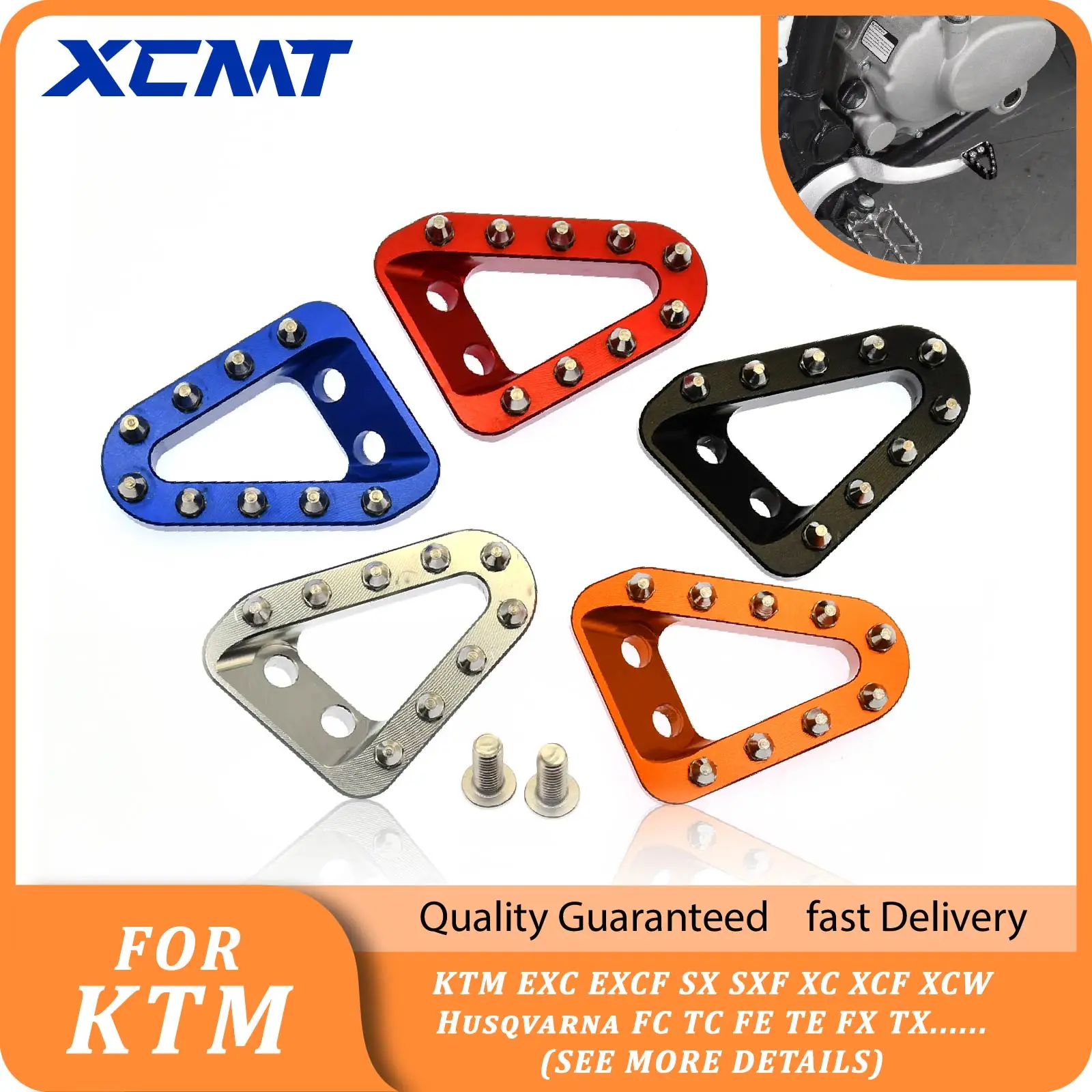 

CNC Rear Brake Pedal Step Tip Plate For KTM XC XCF XCW SX SXF EXC EXCF TPi 6Day 250 300 350 2017-2023 Motorcycle Parts