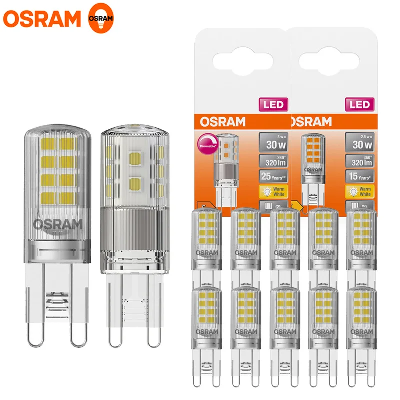 

OSRAM LED PIN 30 G9 2.6W 3W 2700K Warm White Clear Lamp 300° Light 220V LED Original Outdoor Indoor Home House Lighting