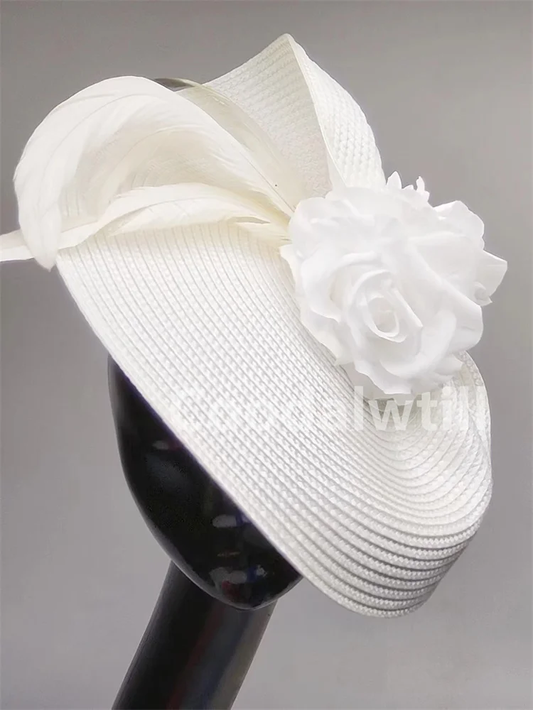 New Cocktail Flower Fascinator Hat Formal Dress Women Fashion Pillbox Fascinators Hats Hair Clip Derby Ladies Feather Headpiece