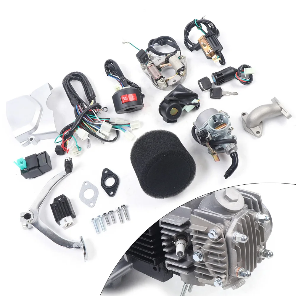 125 cc 4-Takt-ATV-Motor-Motorsatz mit umgekehrtem elektrischem Start, halbautomatisches Go-Kart-Quad + umgekehrt