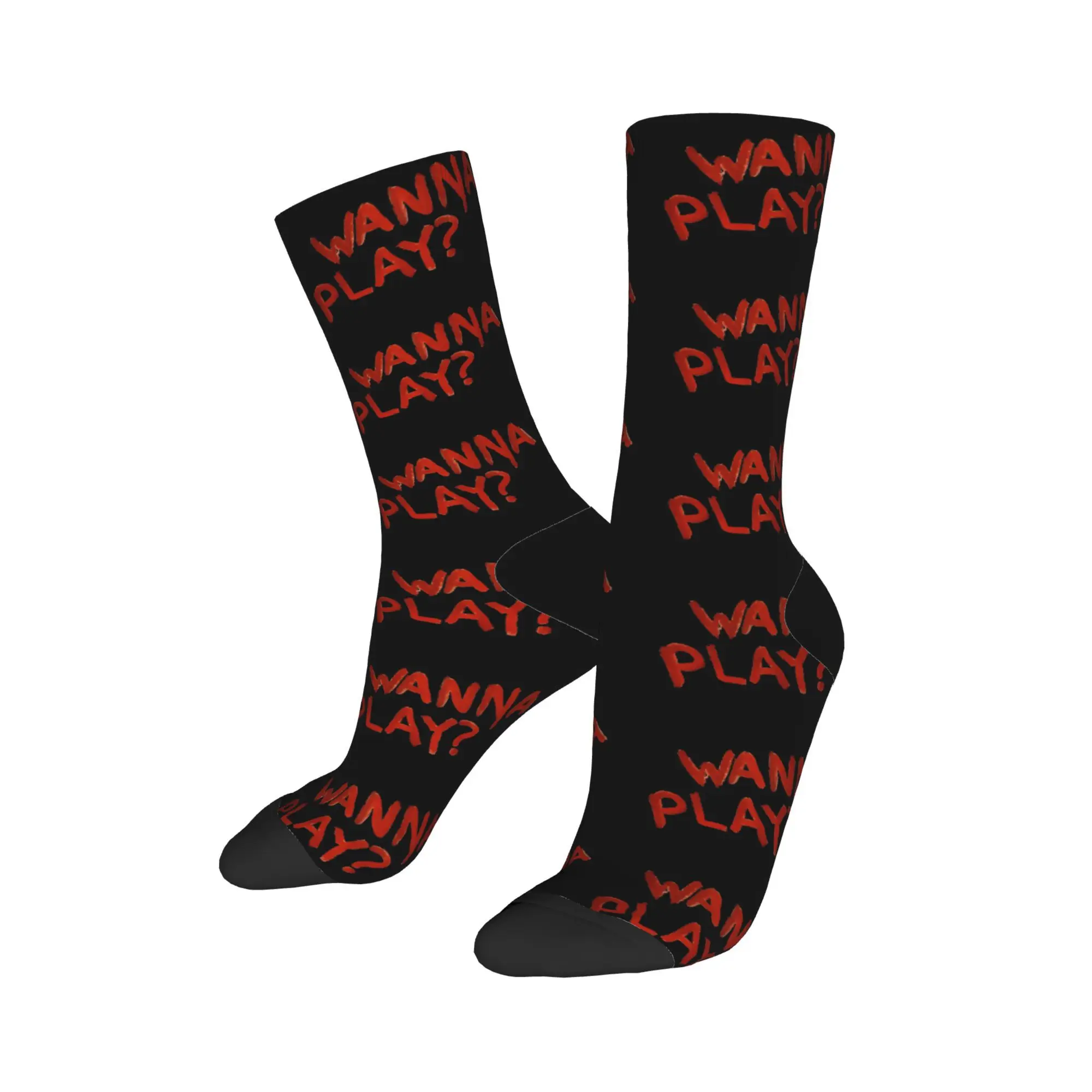 Casual Wanna Play Chucky TV Series Skateboard Socks  Polyester Long Socks for Unisex Breathable