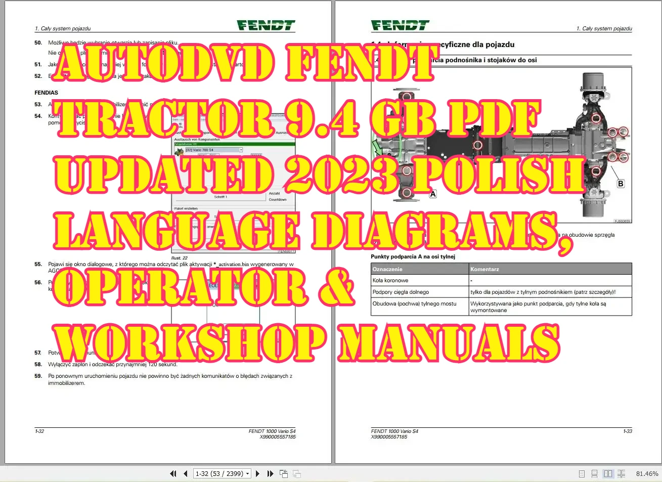 AutoDVD FENDT TRACTOR 9.4 GB PDF Updated 2023 Polish Language Diagrams, Operator & Workshop Manuals