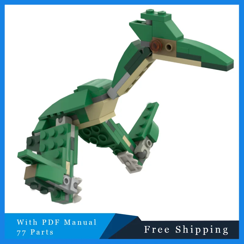 

77 шт. MOC креативные строительные блоки, мини-модель зеленого крылатого дракона, обучающие игрушки для сборки «сделай сам» для мальчиков, идеальные праздничные подарки