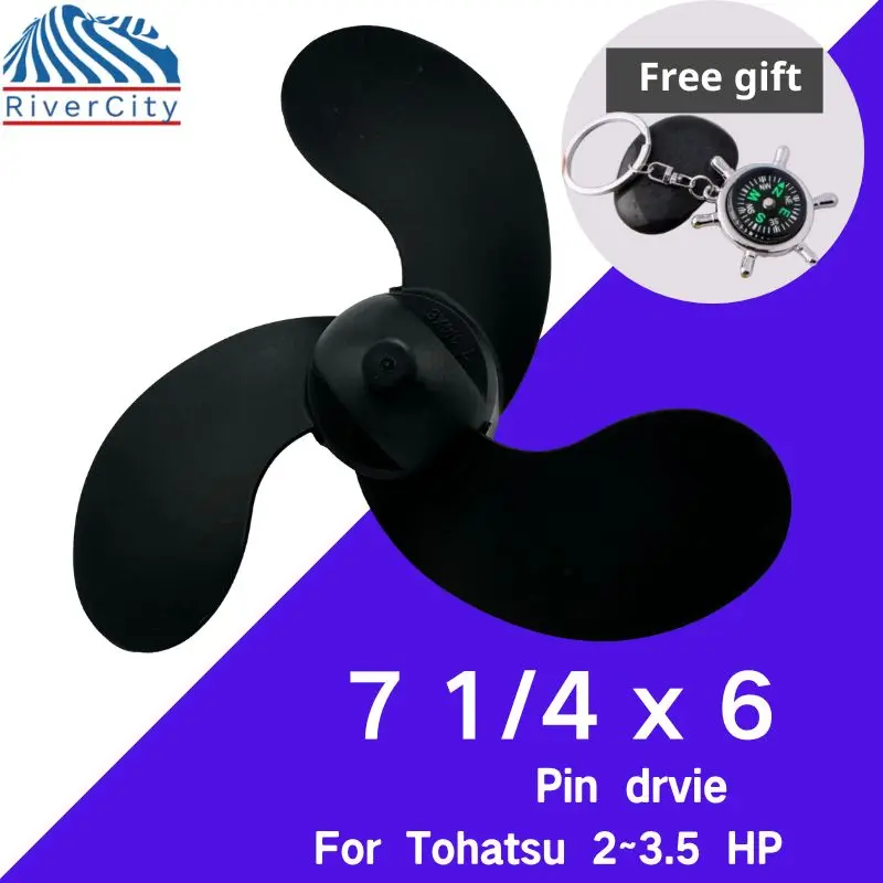 

Outboard Propeller 7 1/4×6 For Tohatsu 2 HP 2.5 HP 3.5 HP Boat Motor Aluminum Alloy Screw Ship Marine Engine 3 Blade Pin Drive