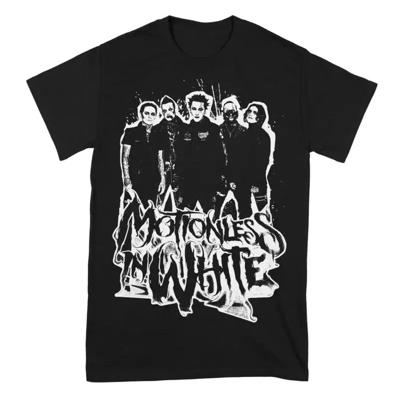 Gothic Rock Top Motionless in White Band Grafik-T-Shirt Retro Street Hip Hop Mode T-Shirt Lässiges, lockeres Print-Streetwear-T-Shirt