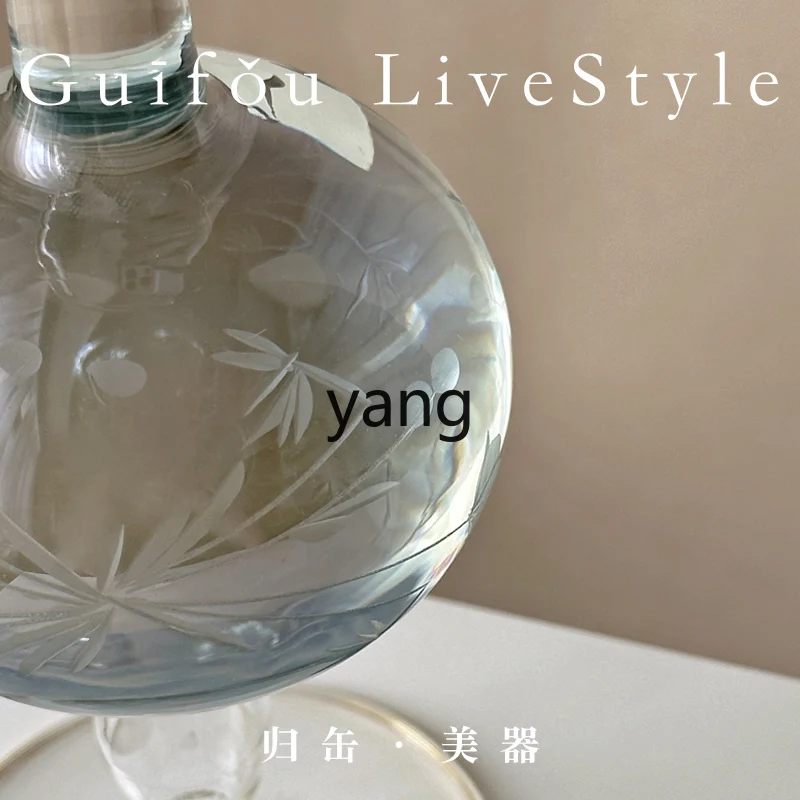 LH glass small vase new Chinese desktop decorative ornament high-end art flower ware