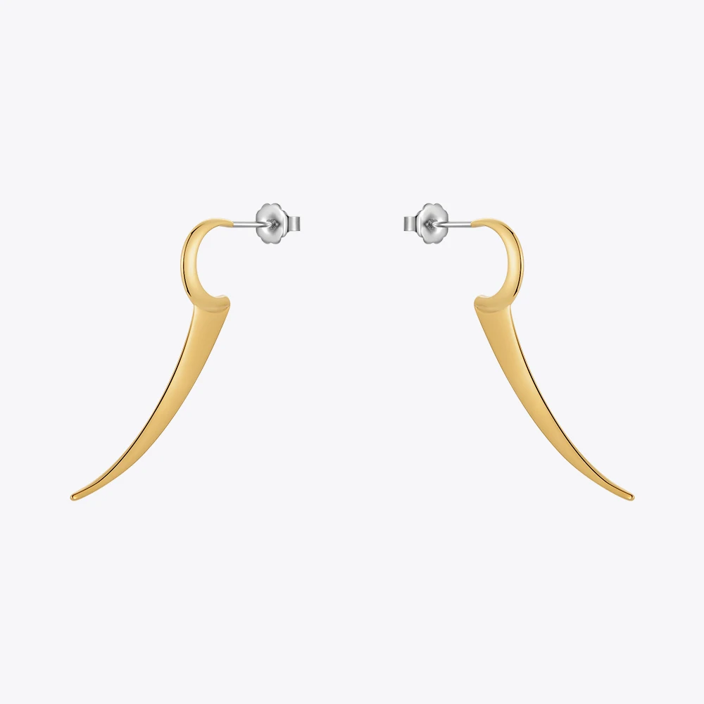 ENFASHION Pendientes C Shape Blade Punk Drop Earrings For Women Stainless Steel Gold Color Earings Fashion Jewelry Dropshipping