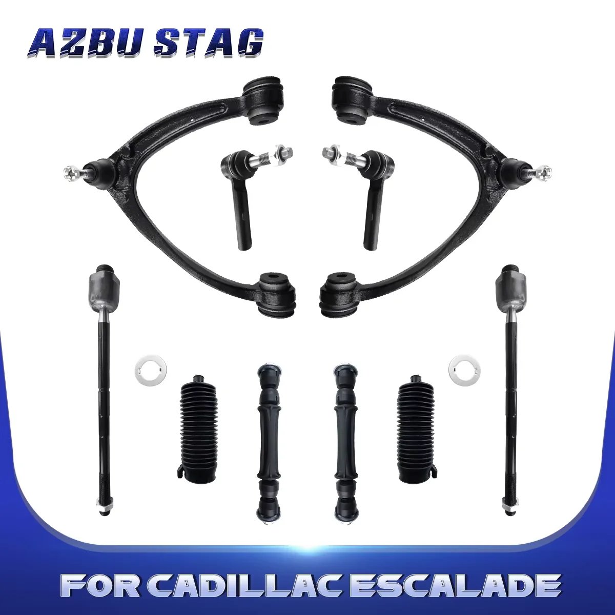 

AzbuStag 10Pcs Front Upper Control Arm Tie Rod Stabilizer Link Kits for CADILLAC ESCALADE CHEVROLET VALANCHE GMC YUKON 2007-2014