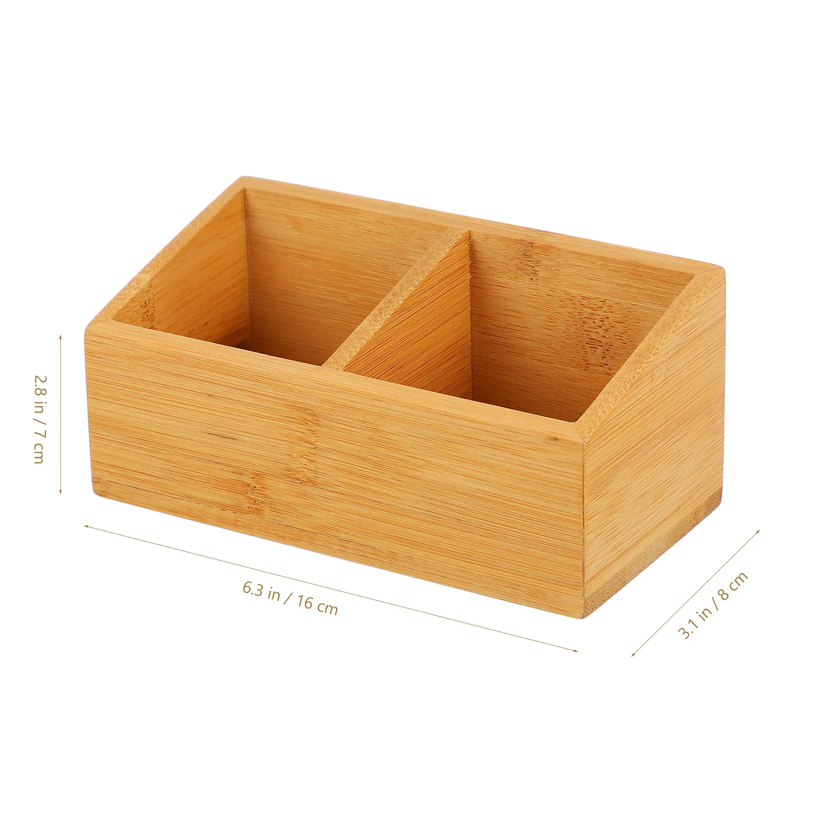 Double Compartment Wooden Tea Box Storage Organizer for Tea Bags Sugar Coffee Snacks Kitchen Counter