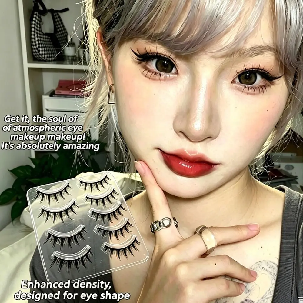 Black Anime Cartoon False Eyelashes 10-12MM Easy To Wear DIY Lashes Extension Lightweight Reusable Demon Fake Eyelashes Daily