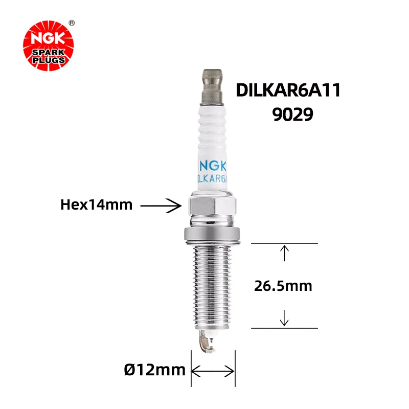 NGK Iridium Platinum Spark plug DILKAR6A11 9029 is suitable for the new Teana 2.5L 3.5L Qijun Lei Ao（4PCS)