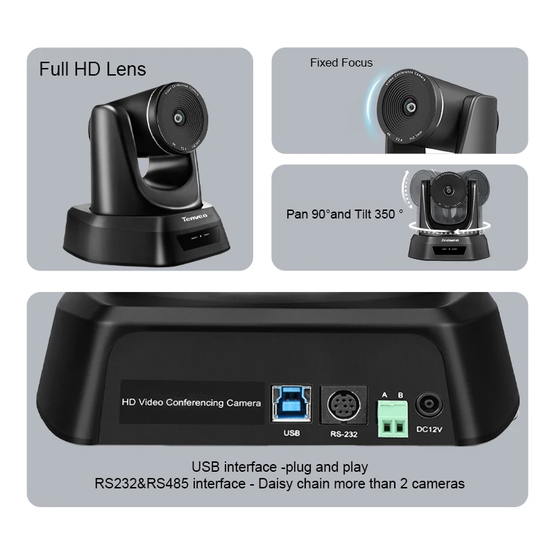 TEVO-NV4K กล้องสตรีมมิ่ง PTZ Ultra 4K 8.29MP สําหรับการถ่ายทอดสดสําหรับระบบการประชุม