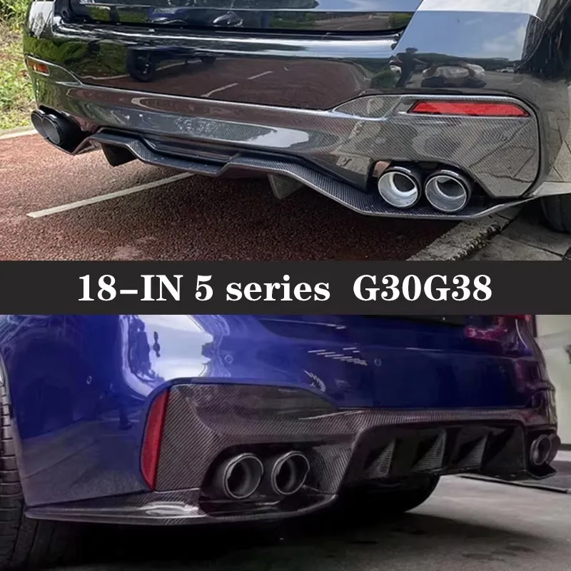 For BMW 5 series M5 F90 G30 G38 530i 540i Carbon Fiber Car Rear Bumper Diffuser Rear Splitters Spoiler Back lip shunt body kit