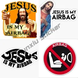 Personality JESUS IS MY AIRBAG Vinyl Decals Stickers Funny Car Styling Bumper Window Car Racing Helmet Stickers