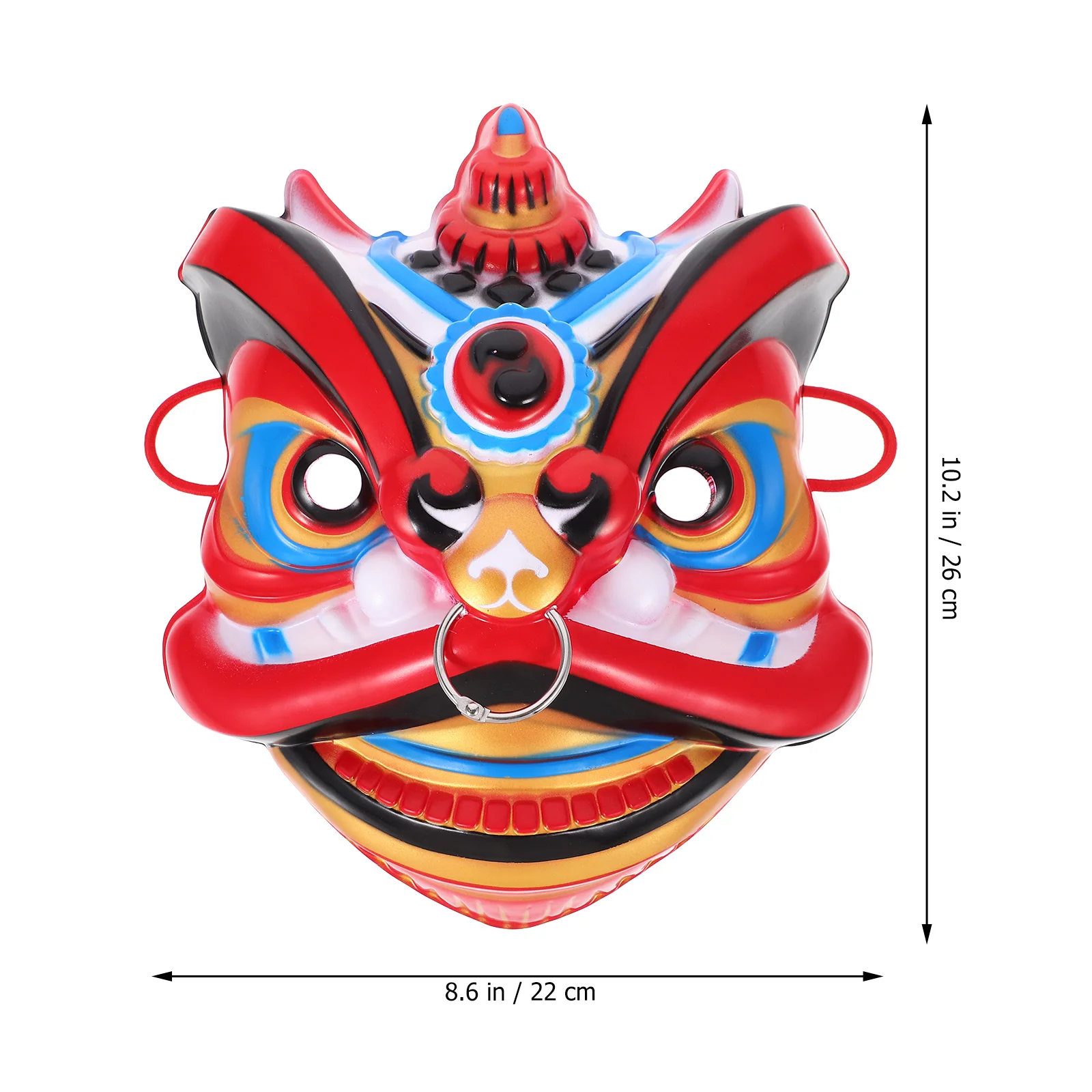 Máscara de leão facial completa artesanal, leão dançante chinês, leve para festa de palco, cosplay, acessório de baile