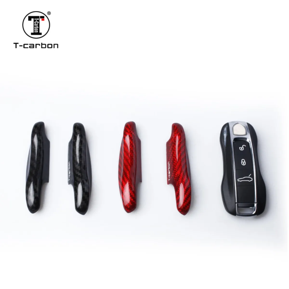 

T-carbon Carbon Fiber Key Shell Key Covers Case For Porsche Cayenne Key Cover Panamera 718 911 Taycan