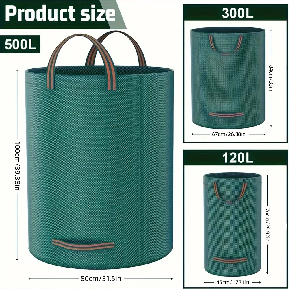 Imagen 4: Bolsas de Jardín para Residuos de PP, Resistentes y Reutilizables, con Tela Industrial y Asas para Recolección de Plantas y Hojas