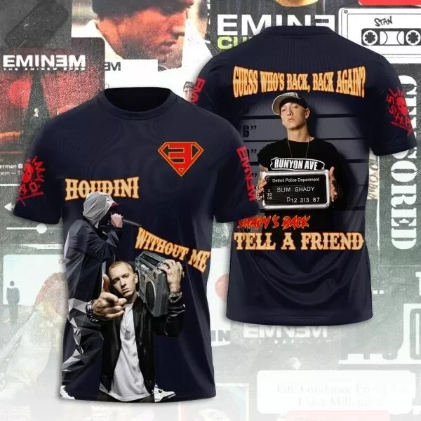 Popular Rapper Eminem Album T-shirts 3D Print Men/Women Hip Hop T shirt Fashion O-Neck Short Sleeve Tee Top Trend Men's Clothing