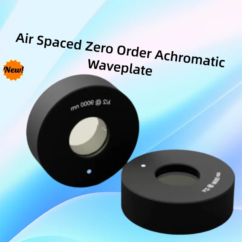 High Power Air Spaced Zero Order Achromatic Waveplate Optical Element for 900-2100NM Wide Infrared Wavelength Customizable