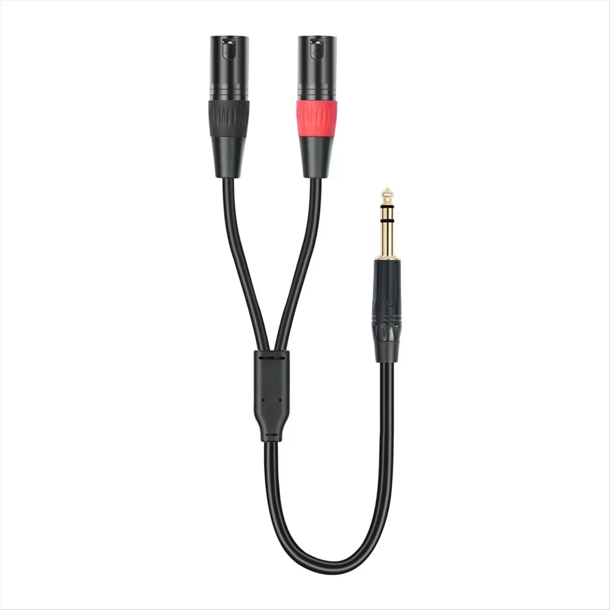 ABAI Jack 6.35mm 1/4 TRS Stereo to Double XLR Male Audio Cable Extension Cable Y Splitter Audio Cable 100cm