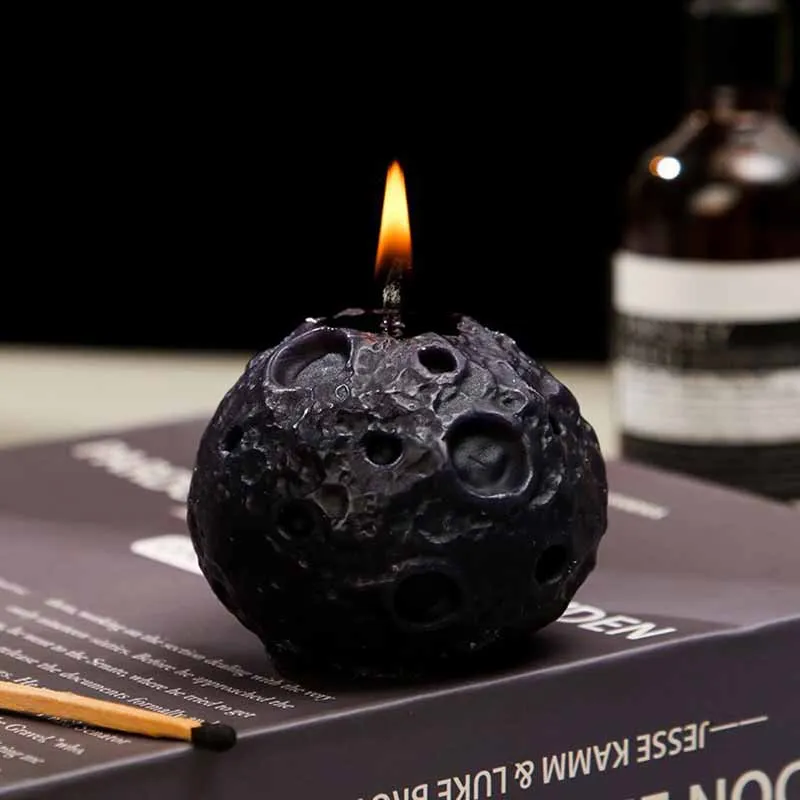 Premium Feeling Moon Aroma Candles Modern Home Decorative Ornament Soy Candles Black Styled Aroma Candles Birthday Gifts