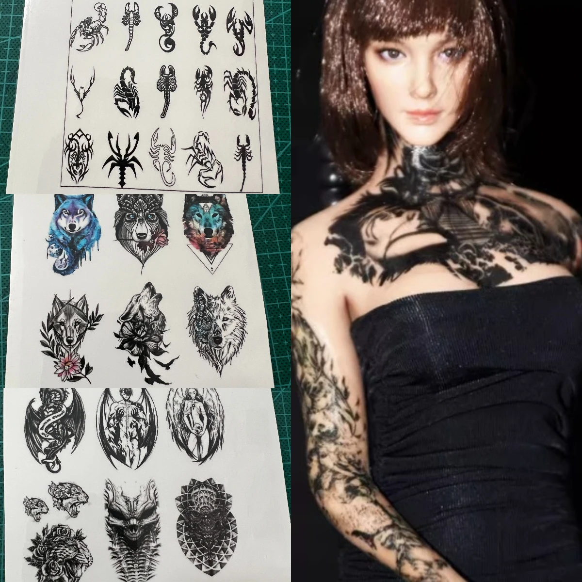 1/6 Scale female male dolls Tattoo sticker fit 12'' action figure body model