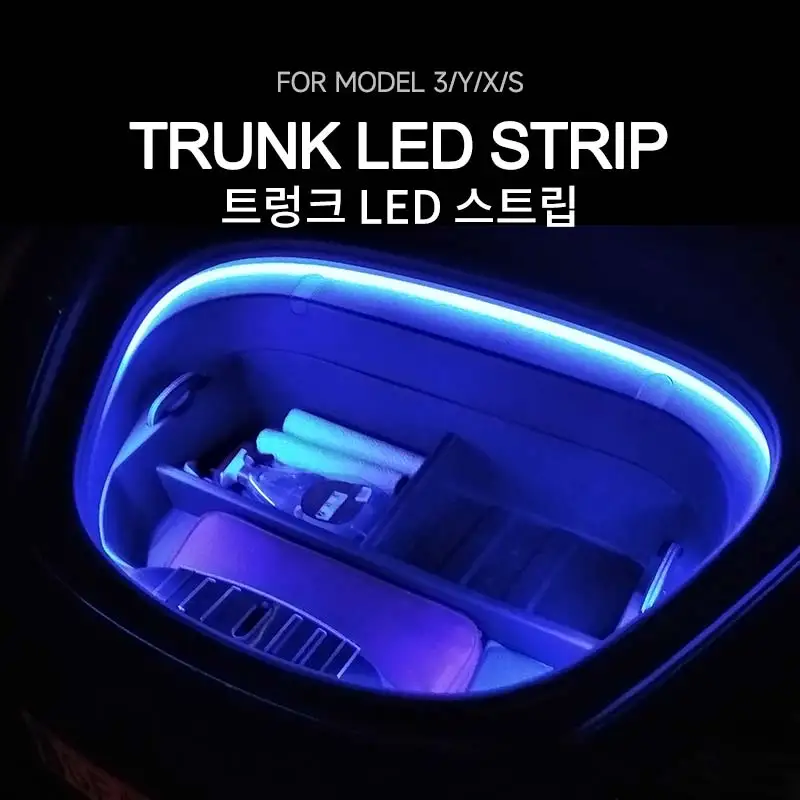 For Tesla Model 3YSX Car Front Trunk Intelligent Light Bar LED Strip Modified Lighting Waterproof Interior Decor Fitting 12V 5M